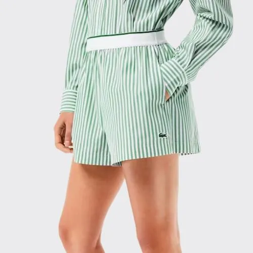 03249 Lacoste Striped Cotton Poplin Shorts