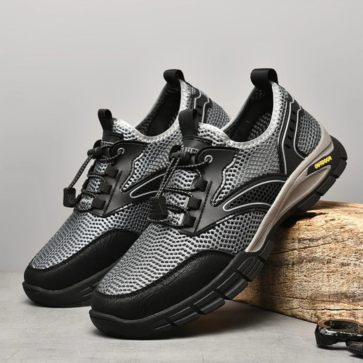 Aceptolcom Men Outdoor Quick Dry Water Hiking Shoes,Breathable Lightweight Arch Support Training Walking Shoes Trekking Shoes Trail Shoes