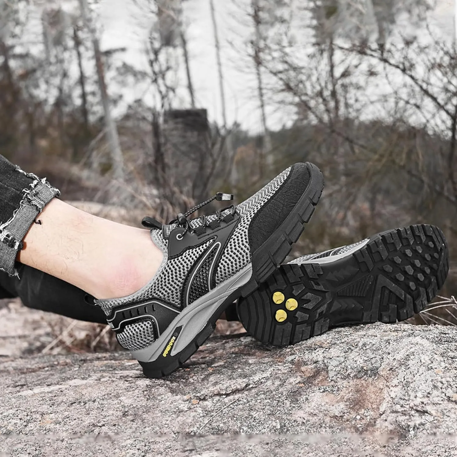 Aceptolcom Men Outdoor Quick Dry Water Hiking Shoes,Breathable Lightweight Arch Support Training Walking Shoes Trekking Shoes Trail Shoes
