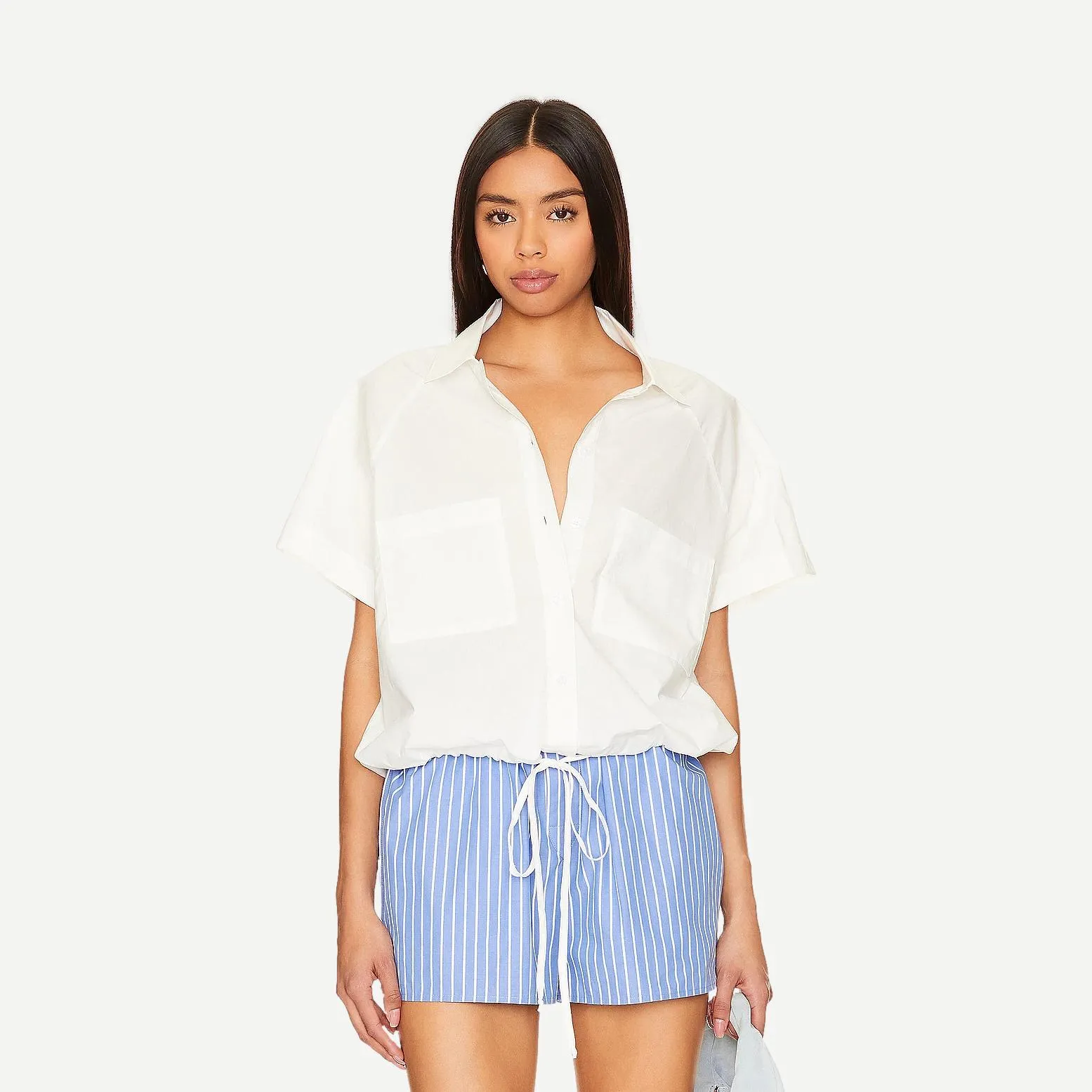 Alpine Short Sleeve Button Up - White