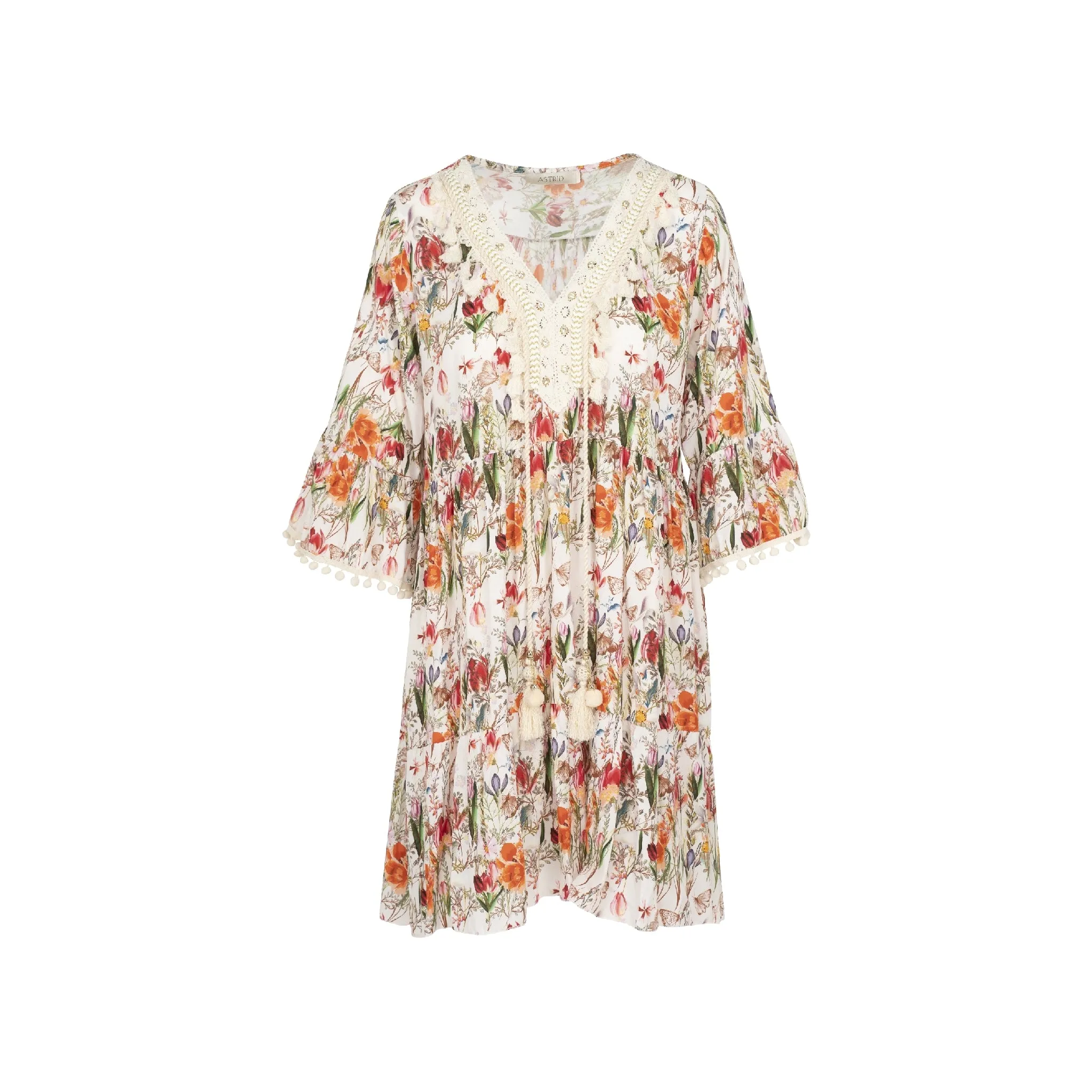Astrid  Sunset Boho Dress  Garden Print