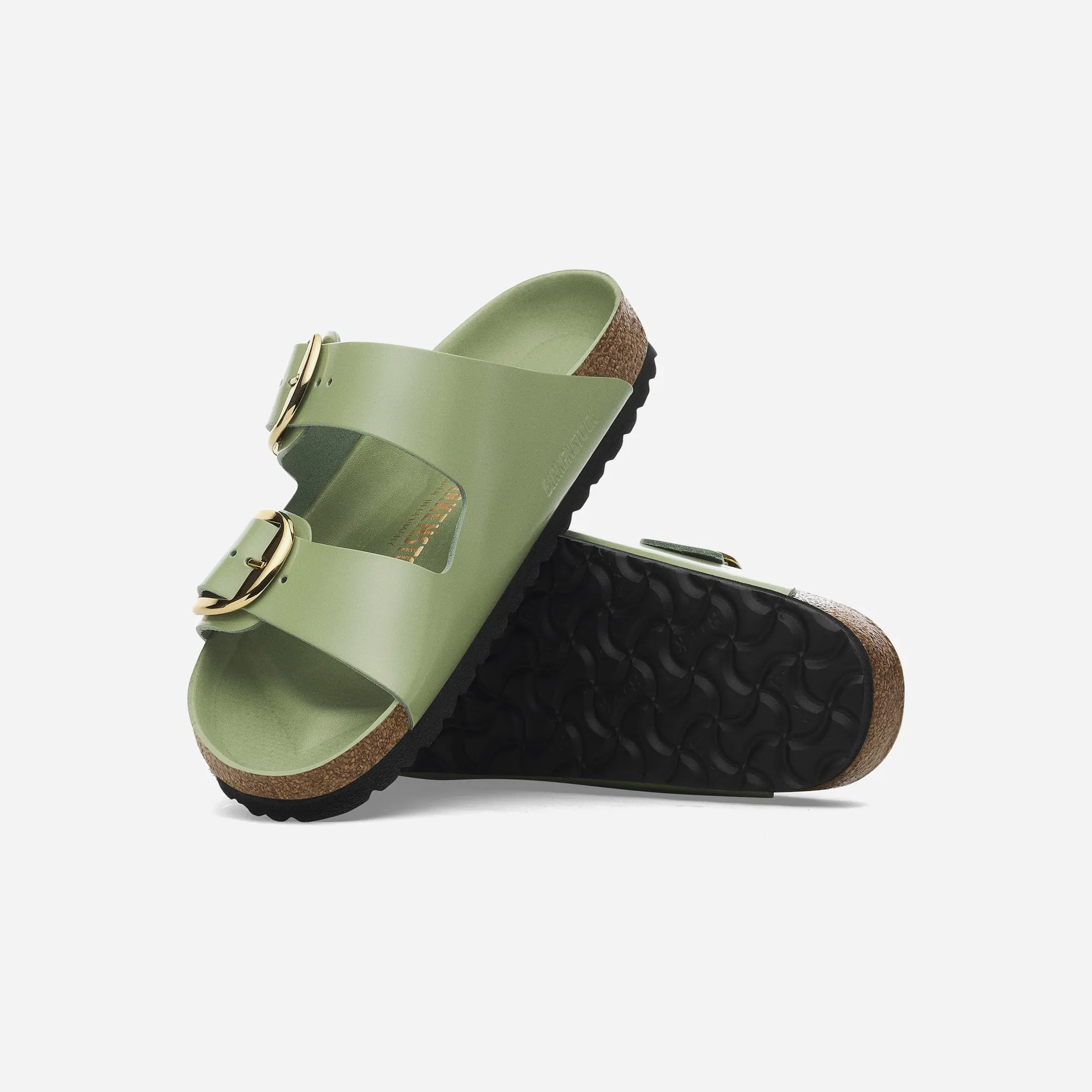 Birkenstock Arizona Big Buckle Natural Leather Patent Green Green/High-Shine Green Tea