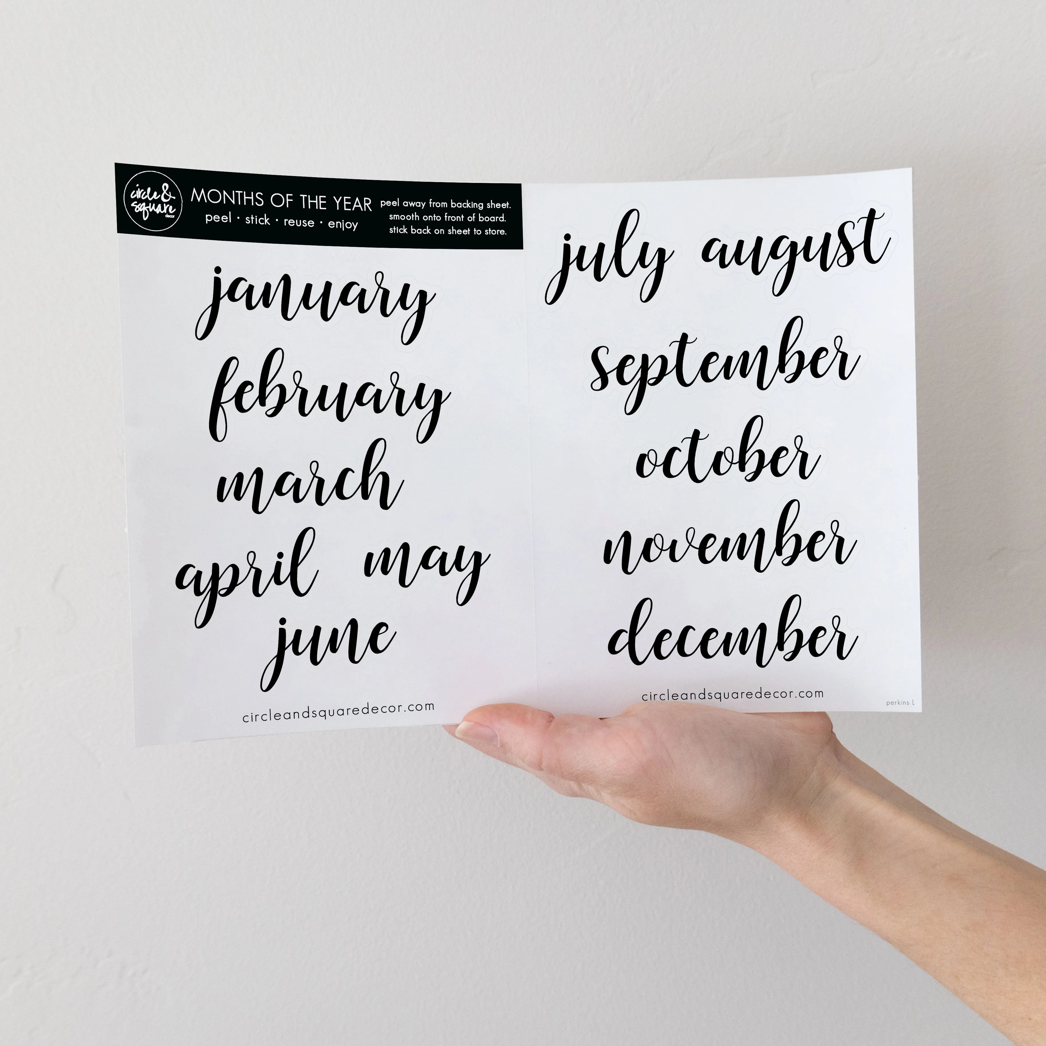 Board Stickies Months & Numbers