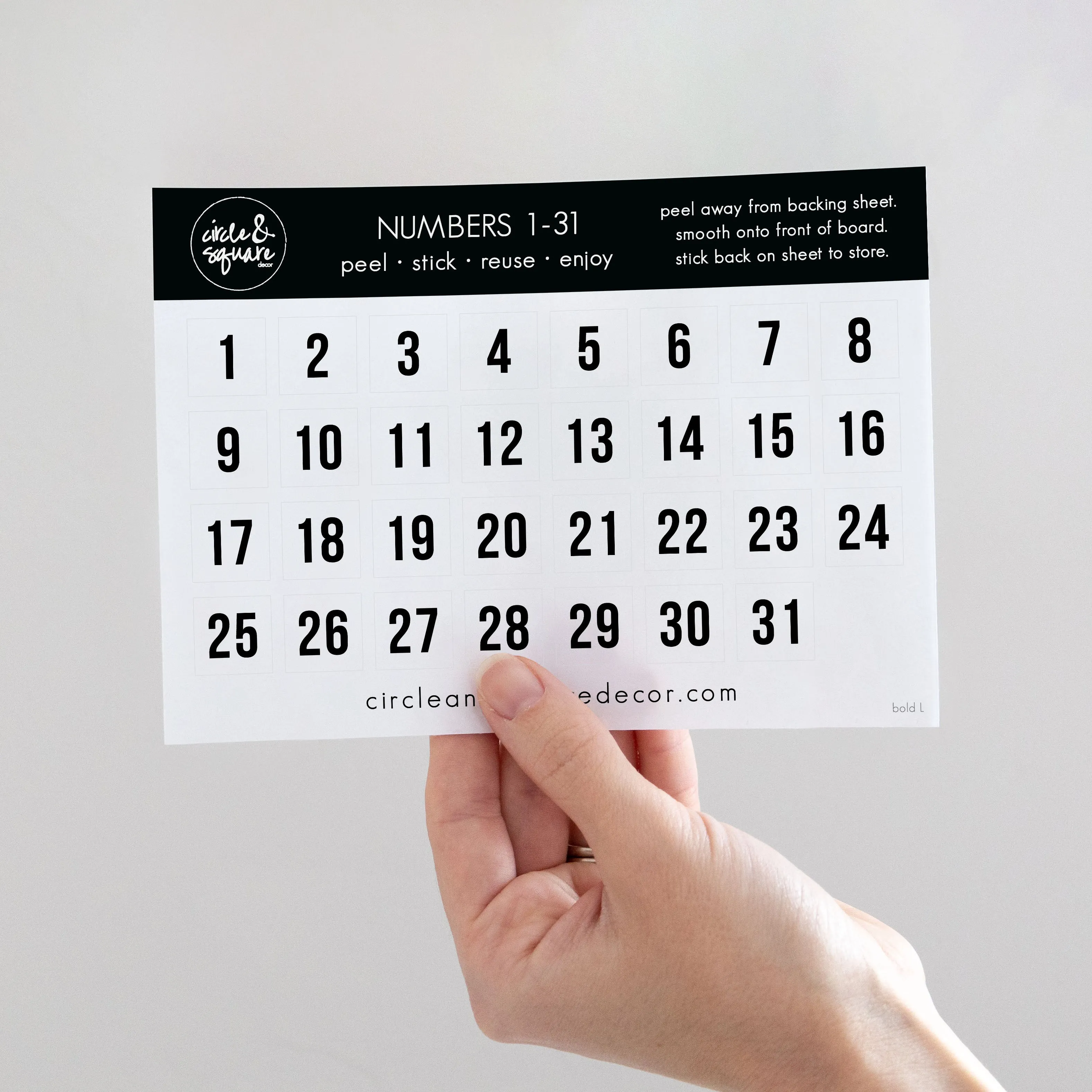 Board Stickies Months & Numbers