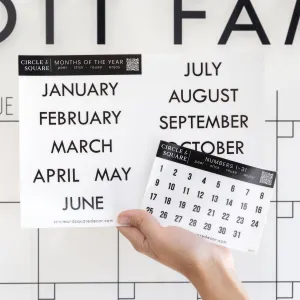 Board Stickies Months & Numbers