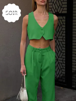 Chic Minimalist Co-ord Straight Leg Pants Set