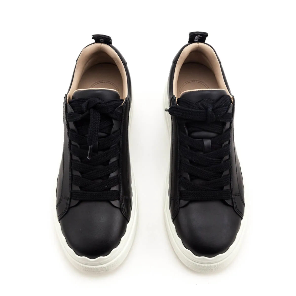 Chloe Black Leather Low Top Lauren Sneakers Size US 6 | EU 36