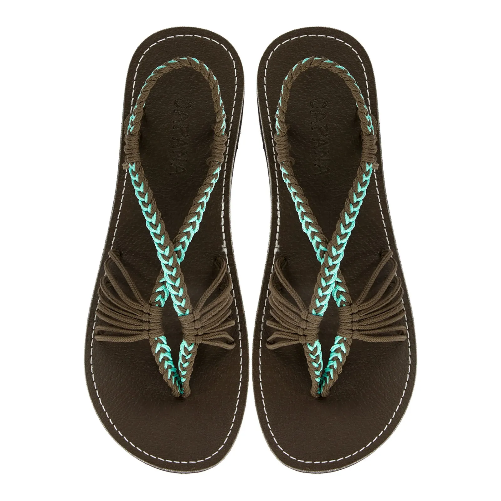 Cocoon- Turquoise Gray Rope Sandals