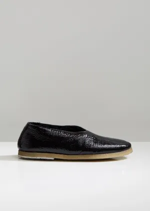 Coltellara Patent Shearling Flats