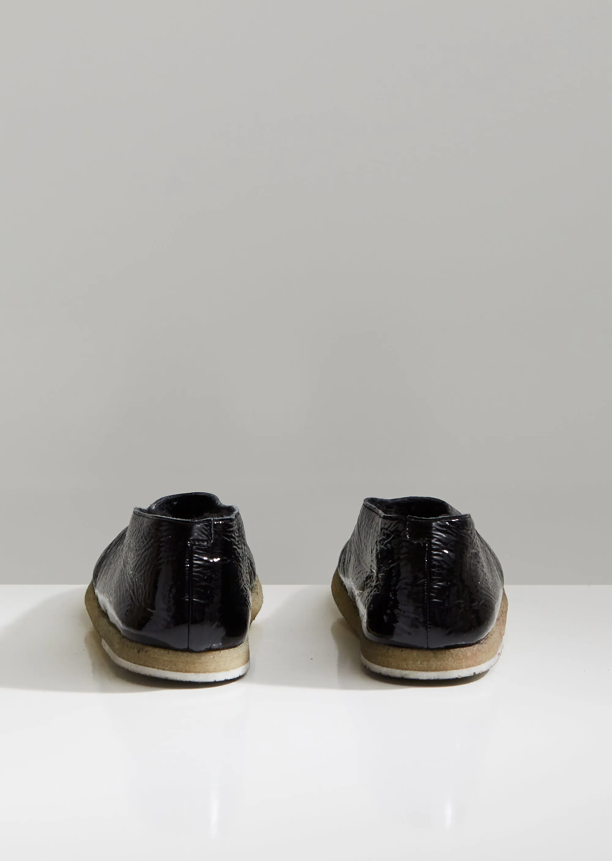 Coltellara Patent Shearling Flats