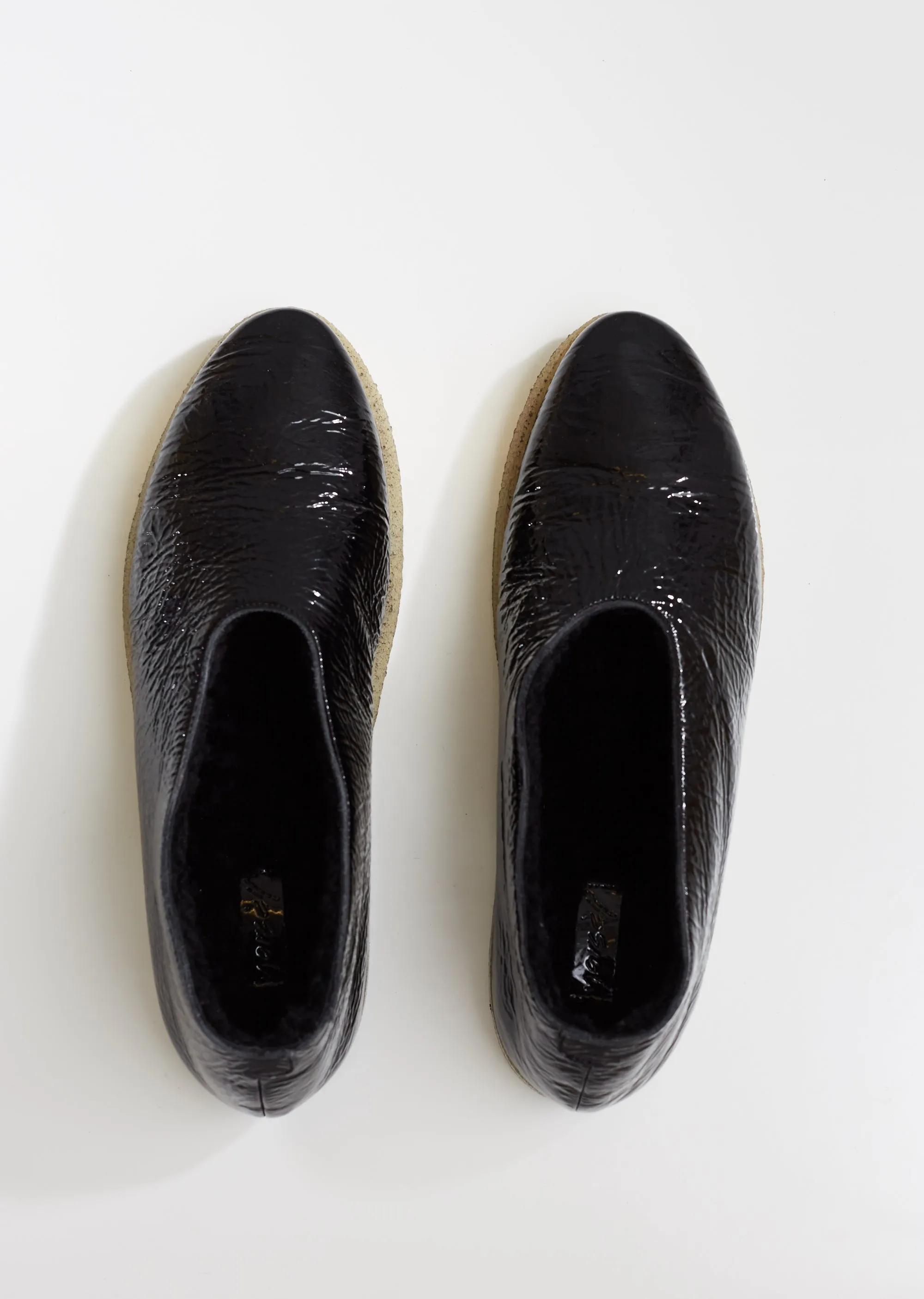 Coltellara Patent Shearling Flats