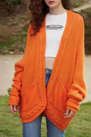 Comfy Chic Cable-Knit Dolman Sleeve Cardigan