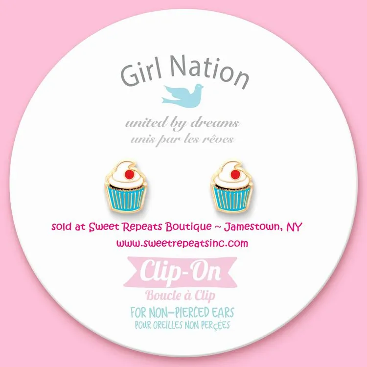 Cupcake Cutie Lead Free Clip On Earrings