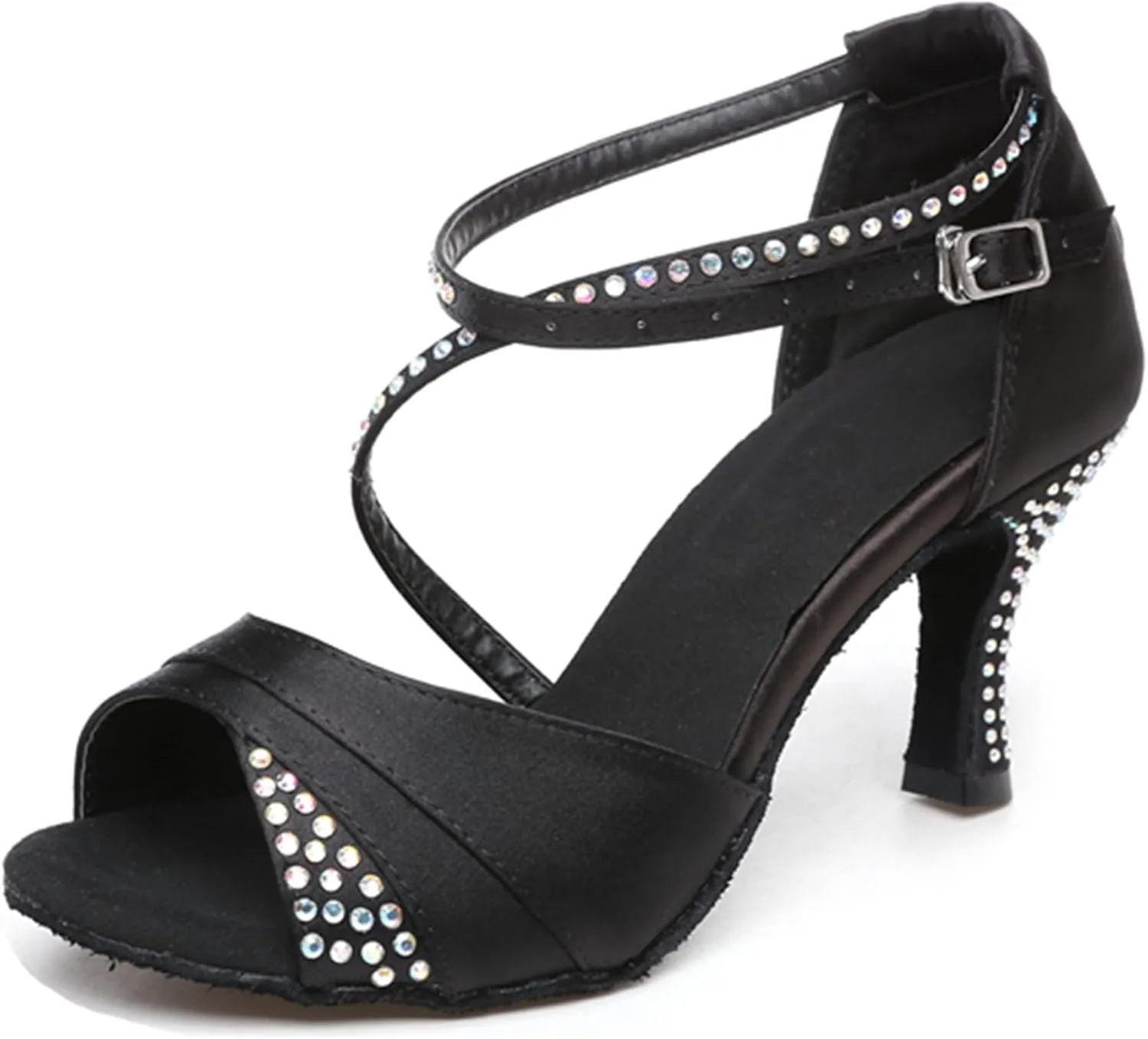 Dance Shoes Latin for Women 3 inch Heel Ballroom Dancing Wedding Party Sandals X037