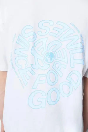 Dr Denim Trooper Tee - White Monochrome Swirl