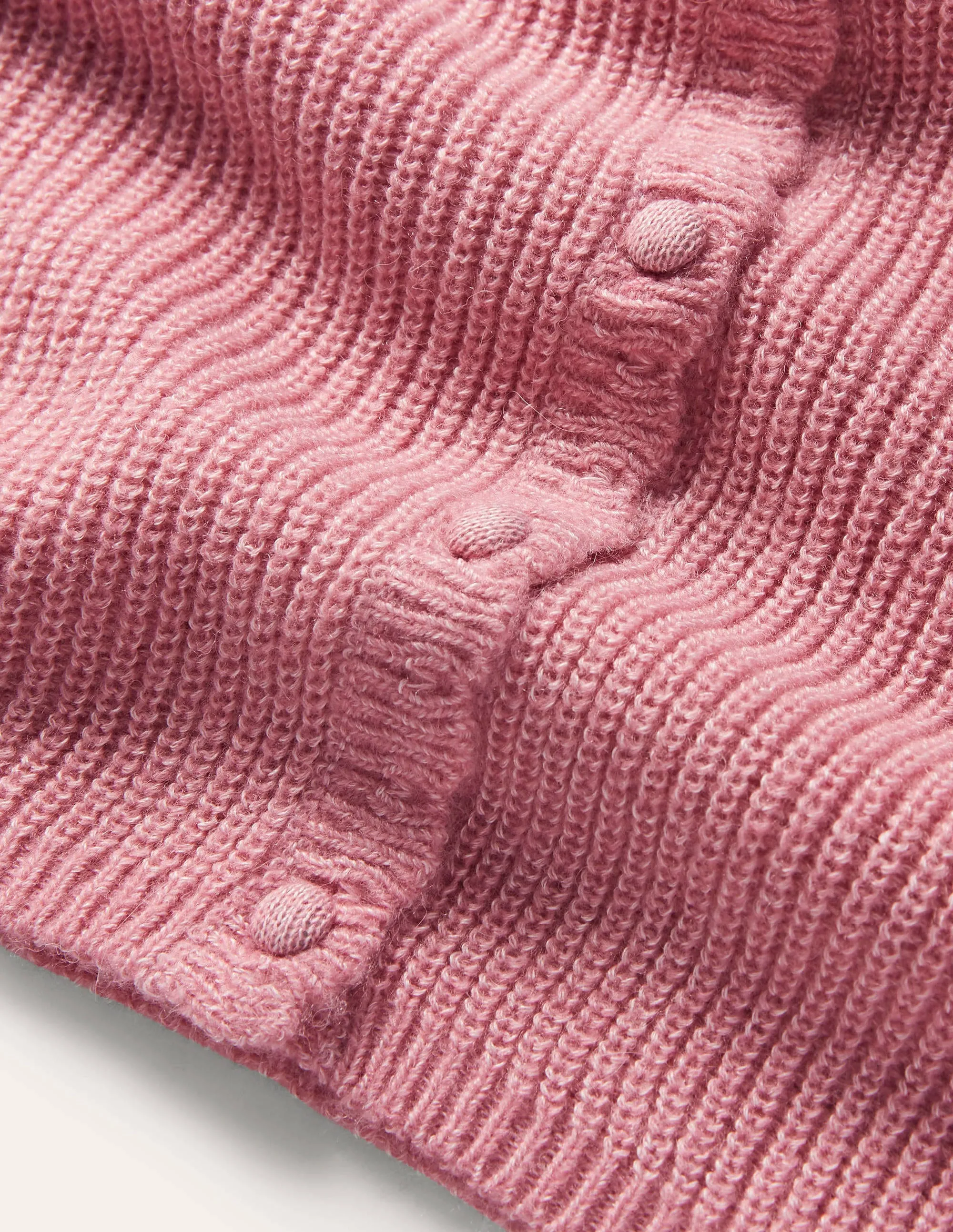 Ella Scallop Fluffy Cardigan-Formica Pink
