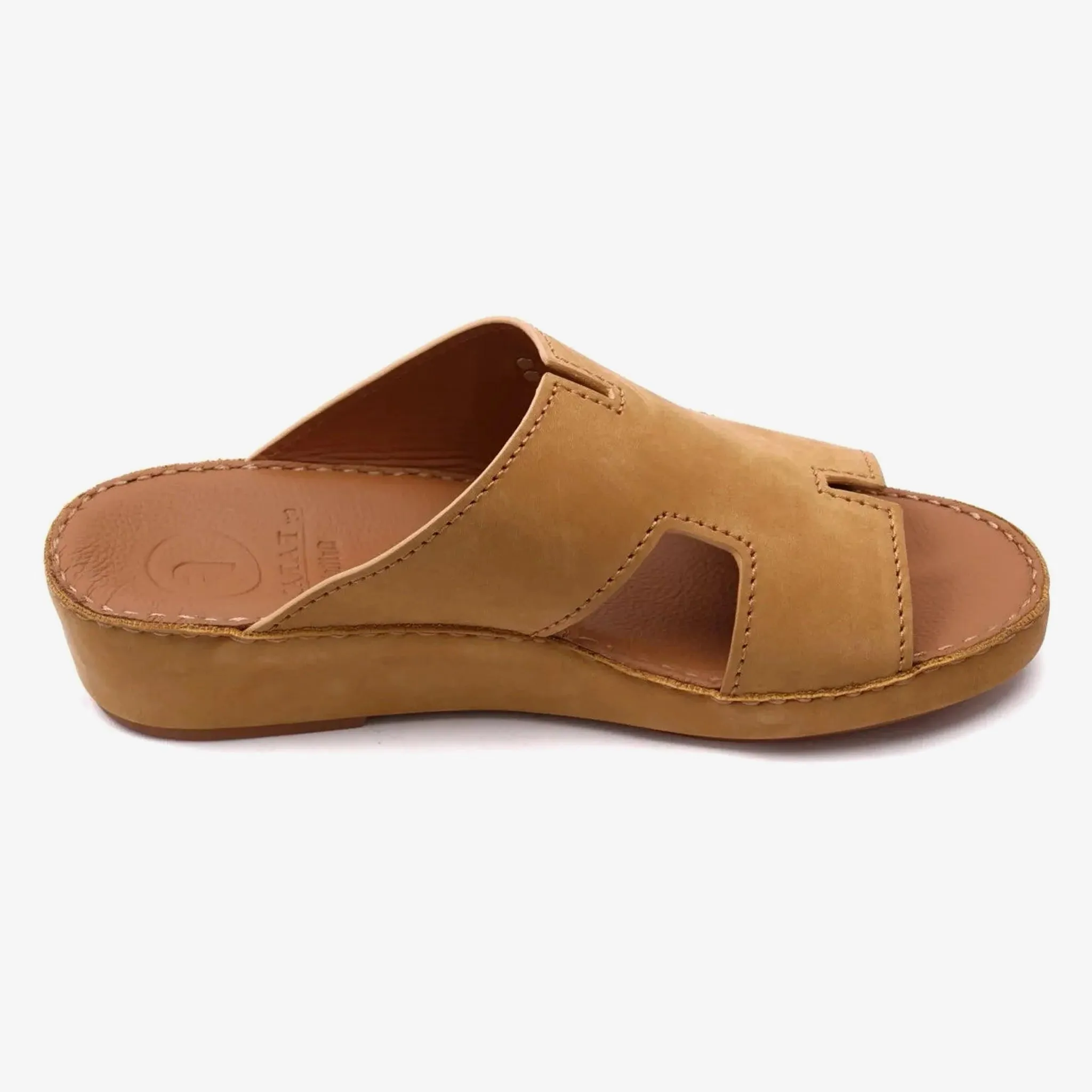 FARADA MENS ARABIC DAVINCI SUEDE SANDALS NATURAL
