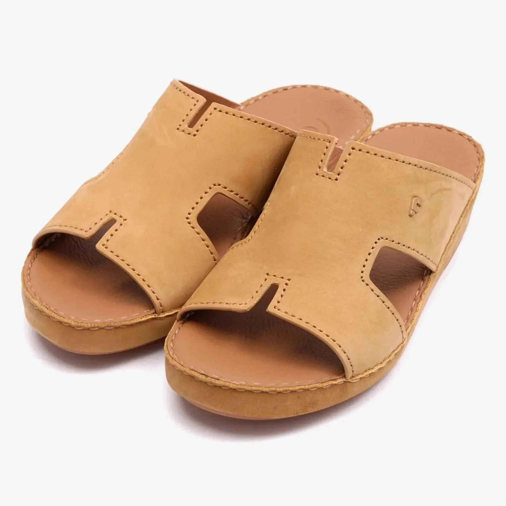 FARADA MENS ARABIC DAVINCI SUEDE SANDALS NATURAL