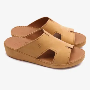 FARADA MENS ARABIC DAVINCI SUEDE SANDALS NATURAL