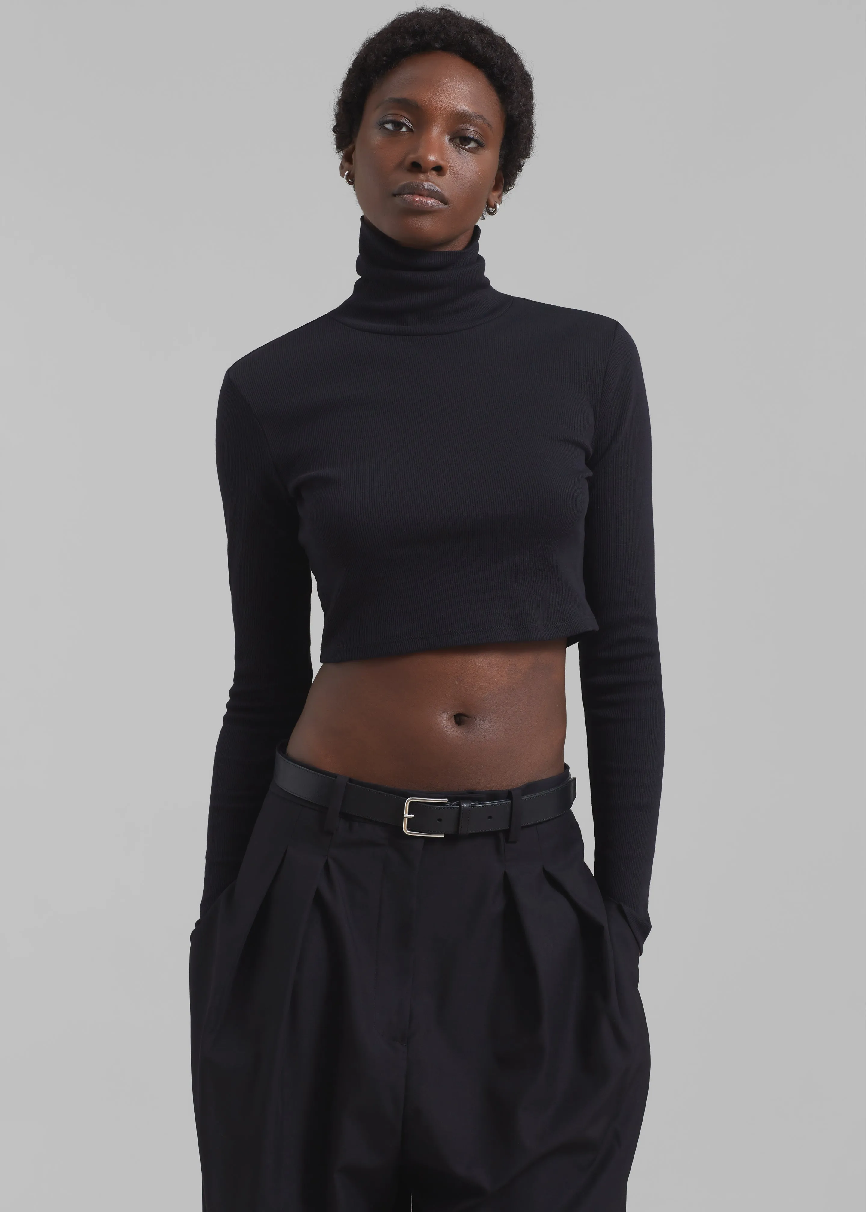 Gestuz Drew GZ LS Cropped Rollneck - Black