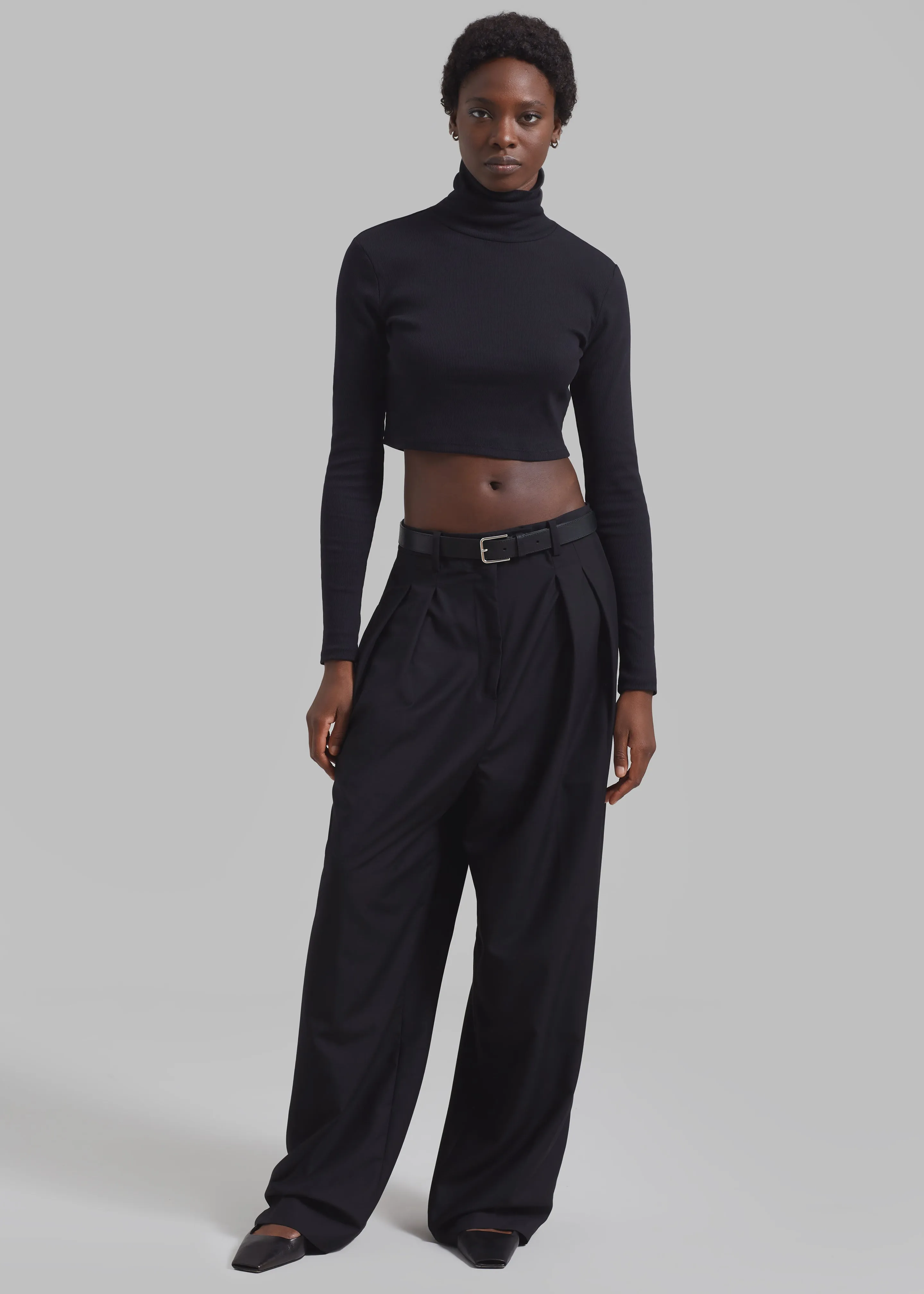 Gestuz Drew GZ LS Cropped Rollneck - Black