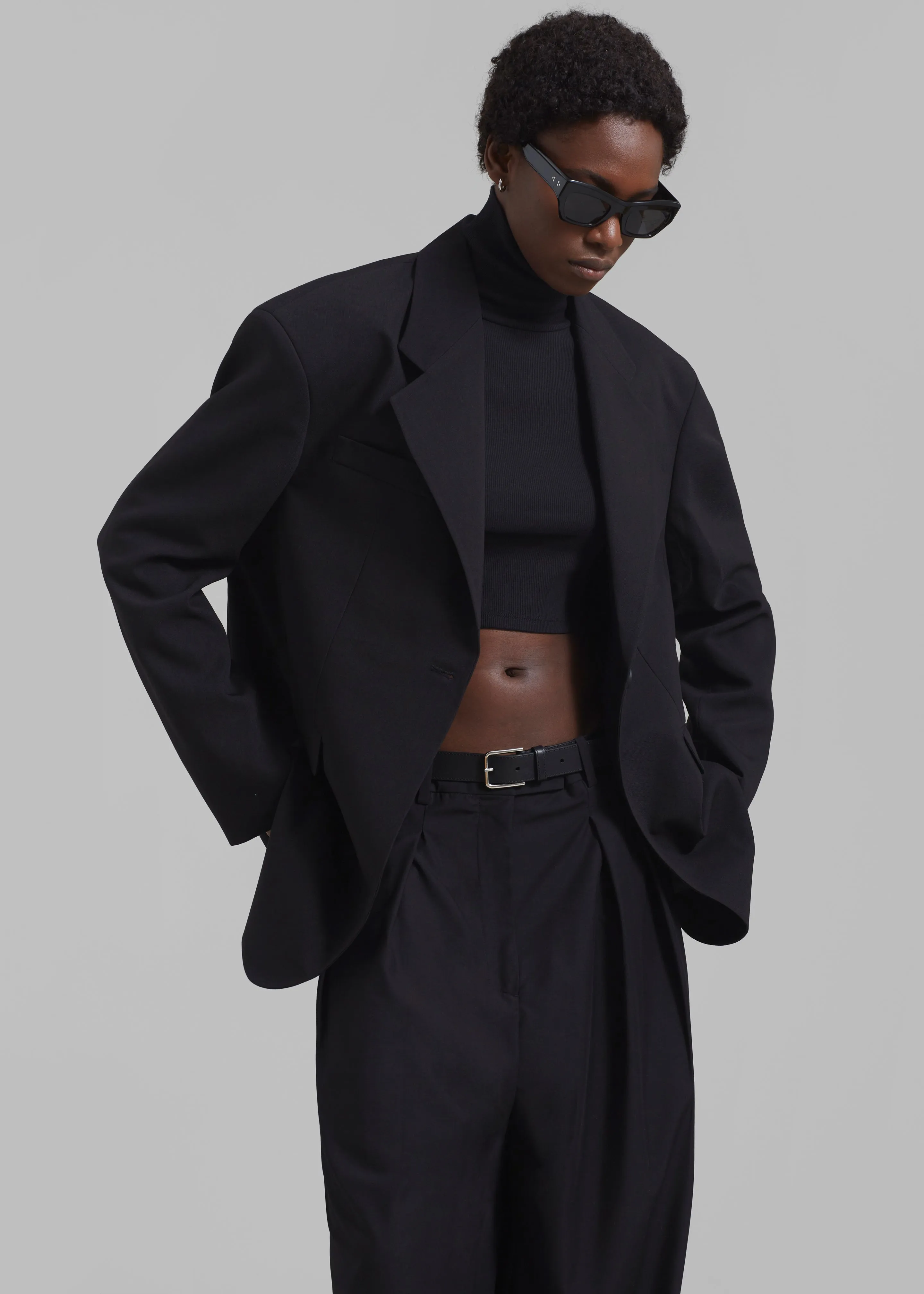 Gestuz Drew GZ LS Cropped Rollneck - Black