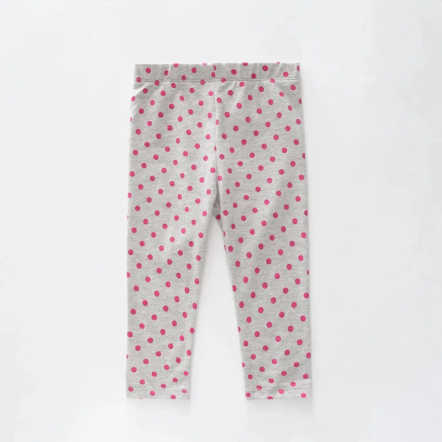 Girls Pink Polka Dot Leggings