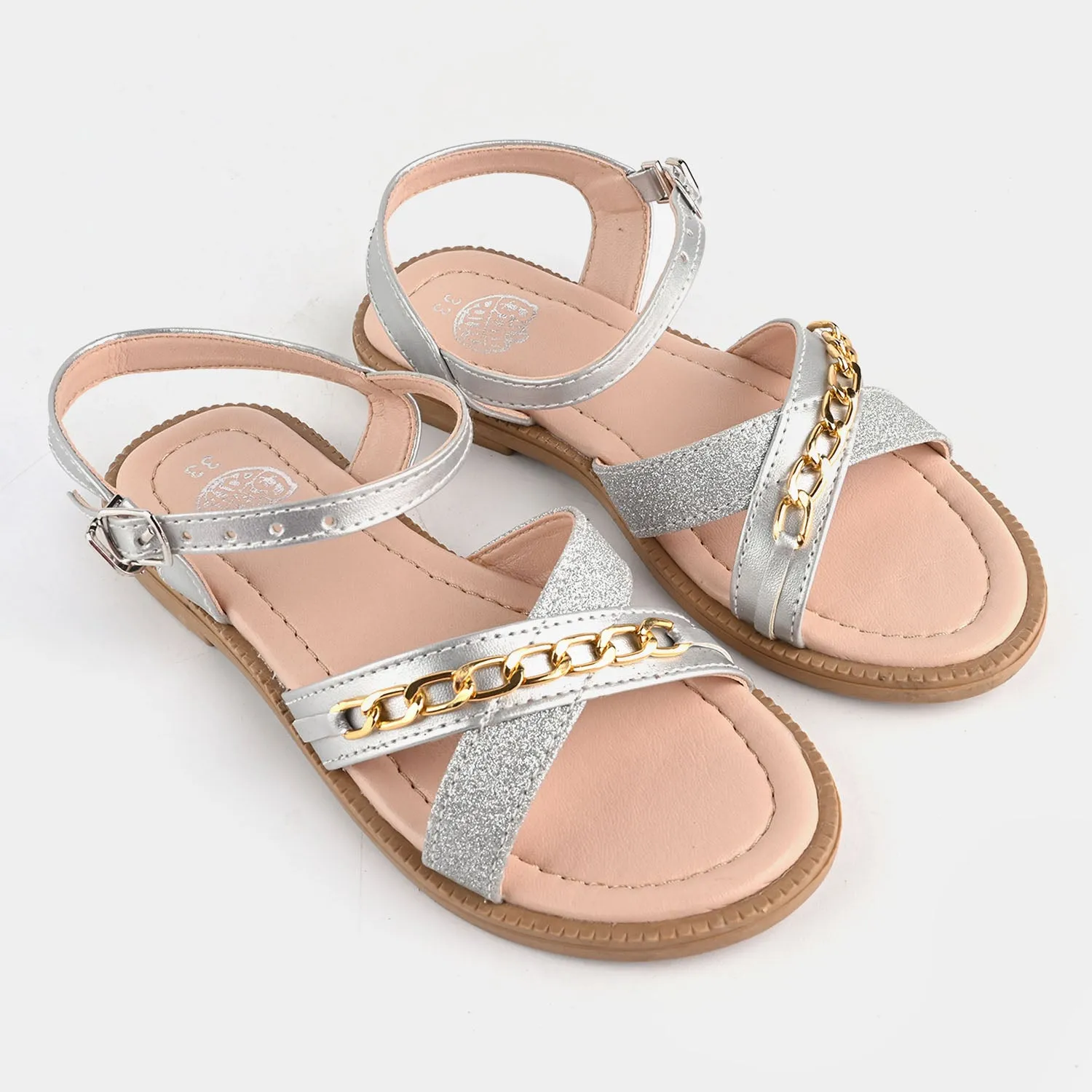 Girls Sandals 456-72-SILVER