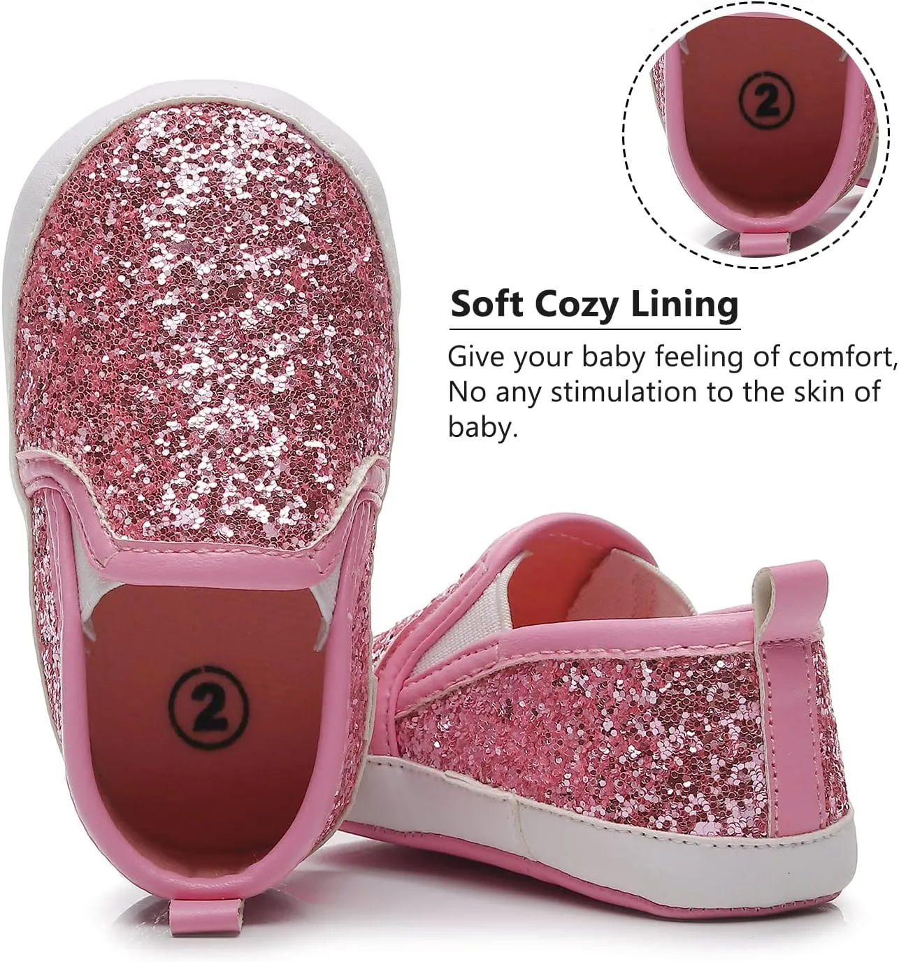 HONGTEYA Baby Boys Girls Shoes Infant Sneakers Baby Moccasins Pu Leather Soft Sole Anti-Slip Flats Toddlers First Walkers Newborn Crib Shoes Tennis Sports Shoes Outdoor Indoor