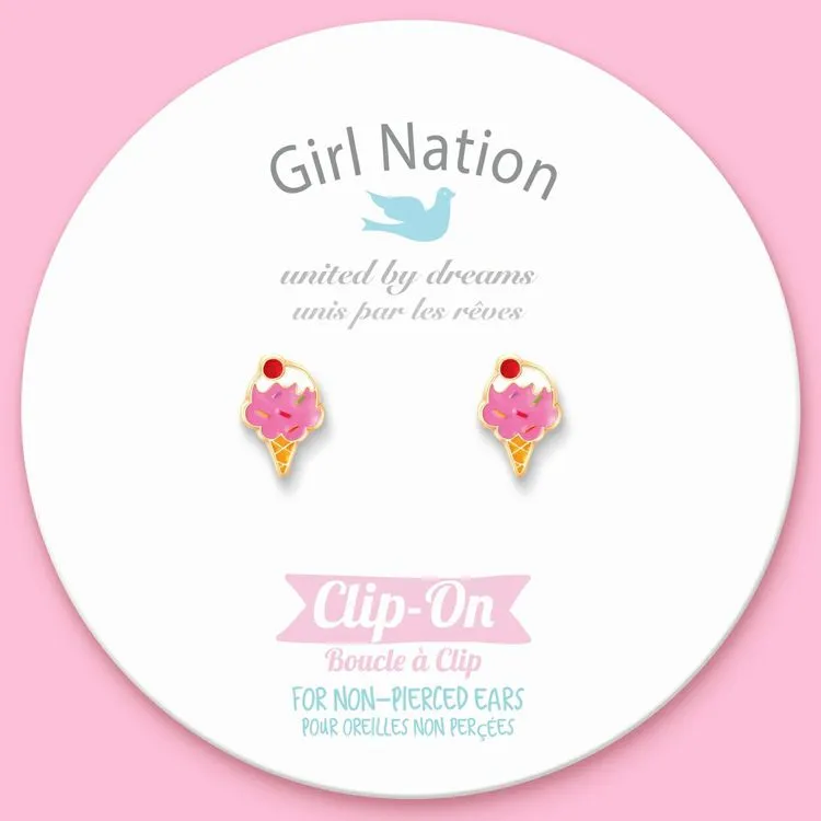 Ice Cream Dream Lead Free Clip On Earrings
