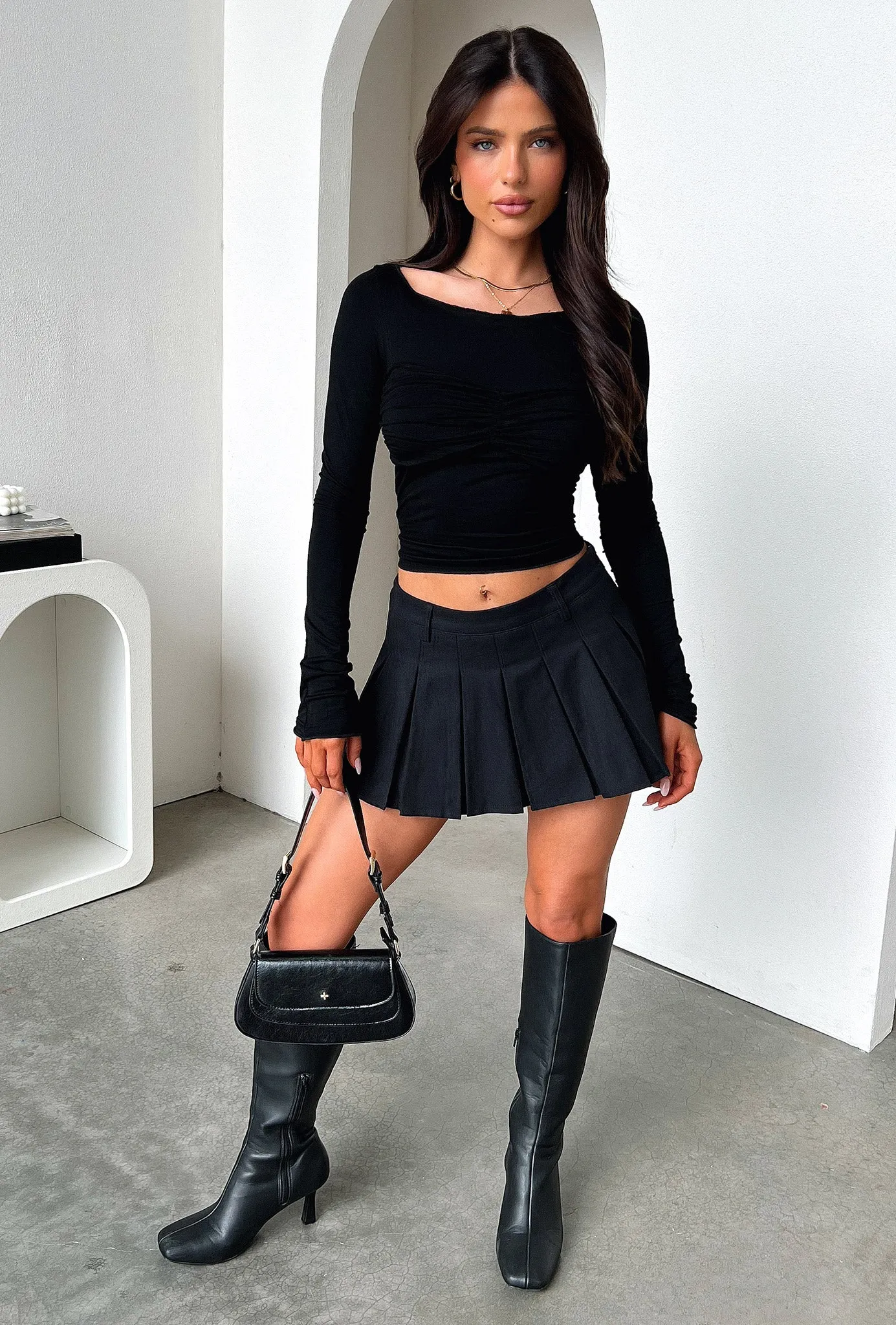 Laurie Long Sleeve Top - Black
