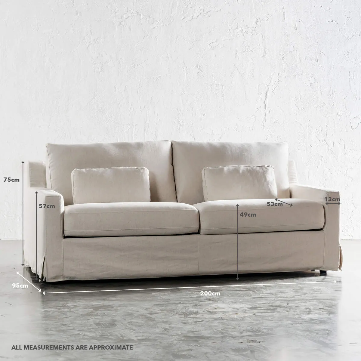 LEGATO 3 SEATER SOFA BED  |  BERKSHIRE NATURAL