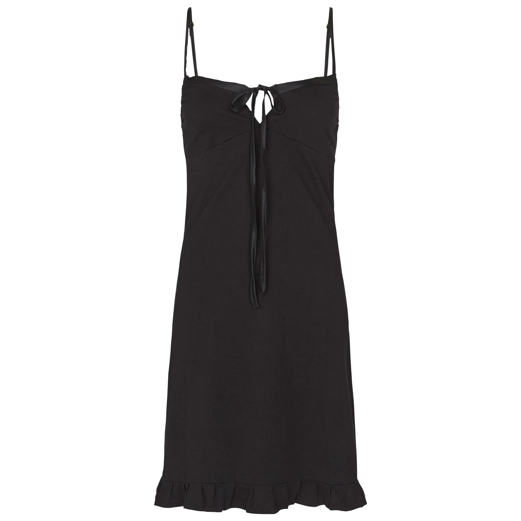 Marion organic slip with silk trim in black