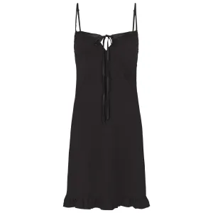 Marion organic slip with silk trim in black