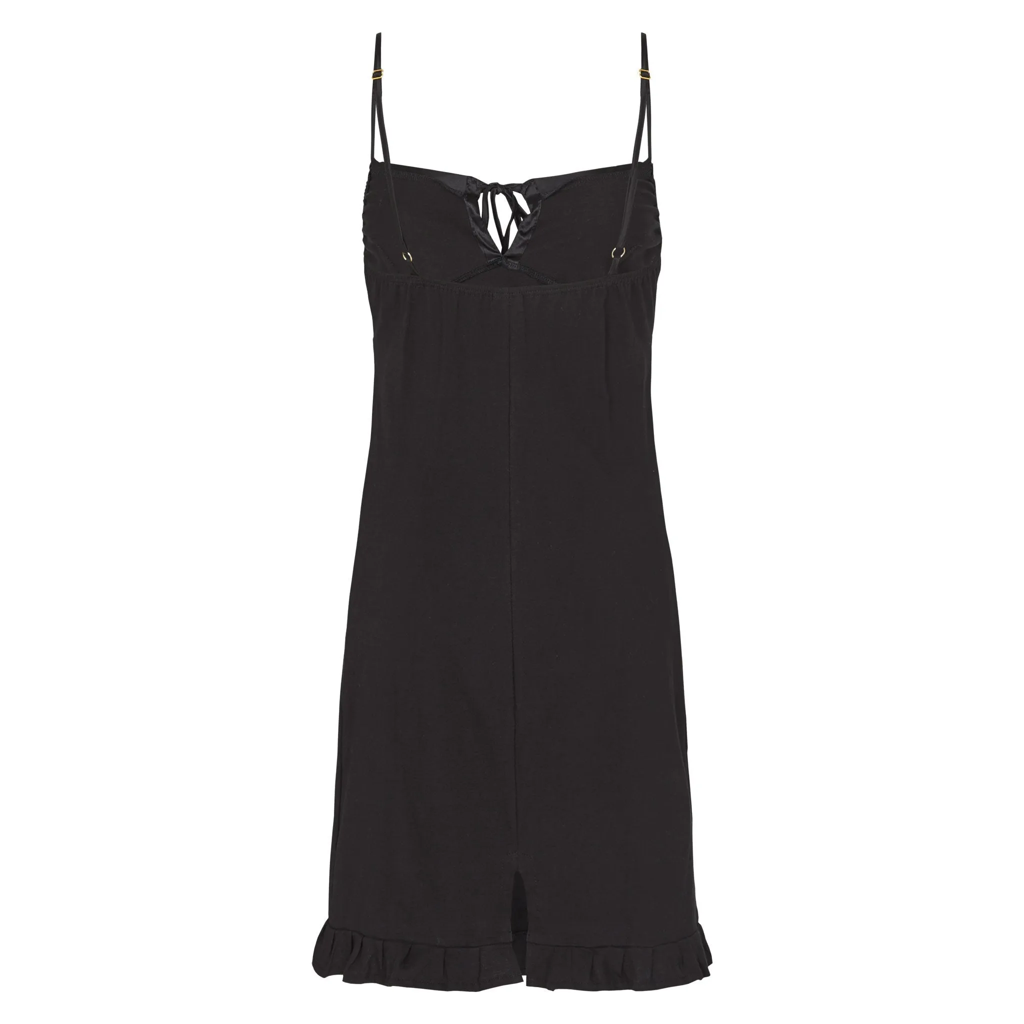 Marion organic slip with silk trim in black
