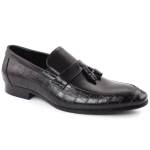 Men “SILVAIN” Tassel Accented Leather Textured Formal Shoes