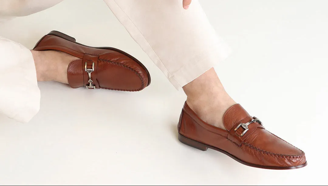 Men´s  leather buckle moccasins
