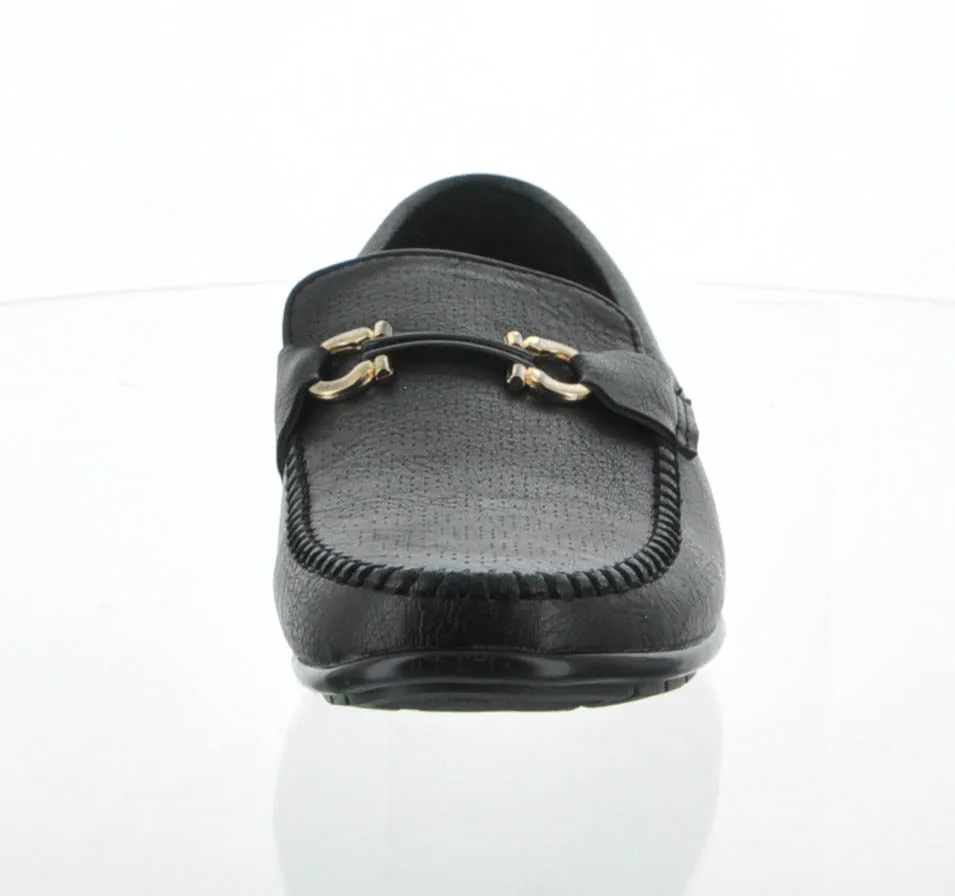 MEN'S SHOES BLACK PU MOCCASINS OH1802-1