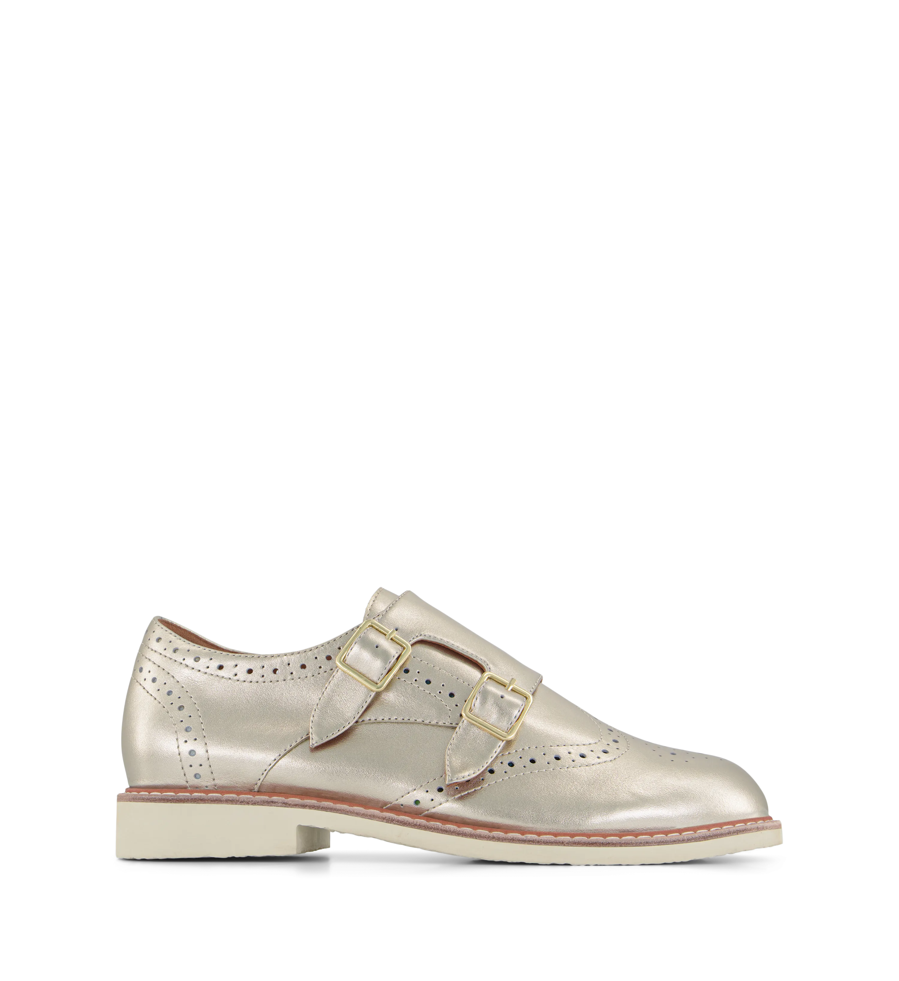 Monklet Soft Gold Leather Monks