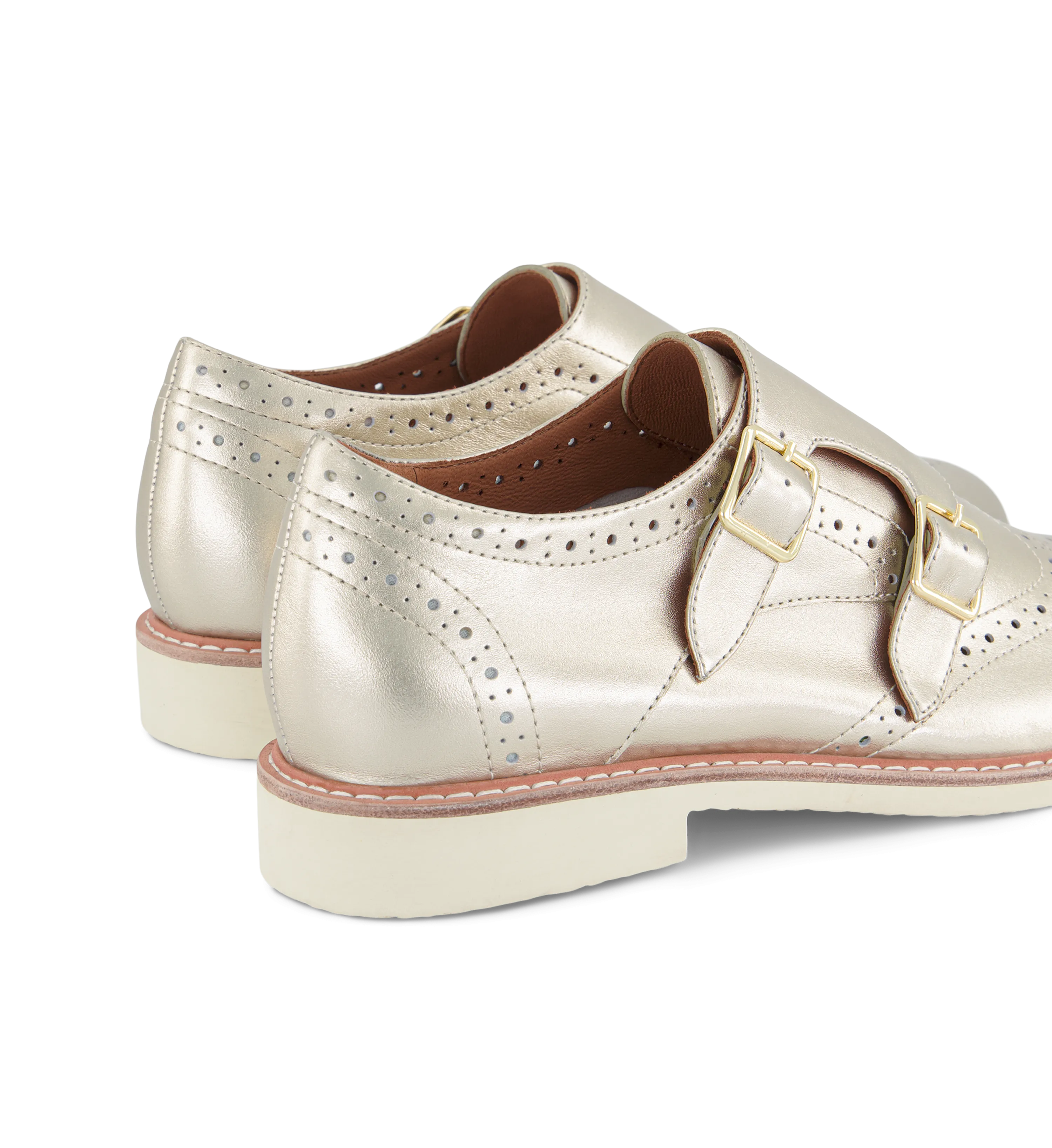 Monklet Soft Gold Leather Monks