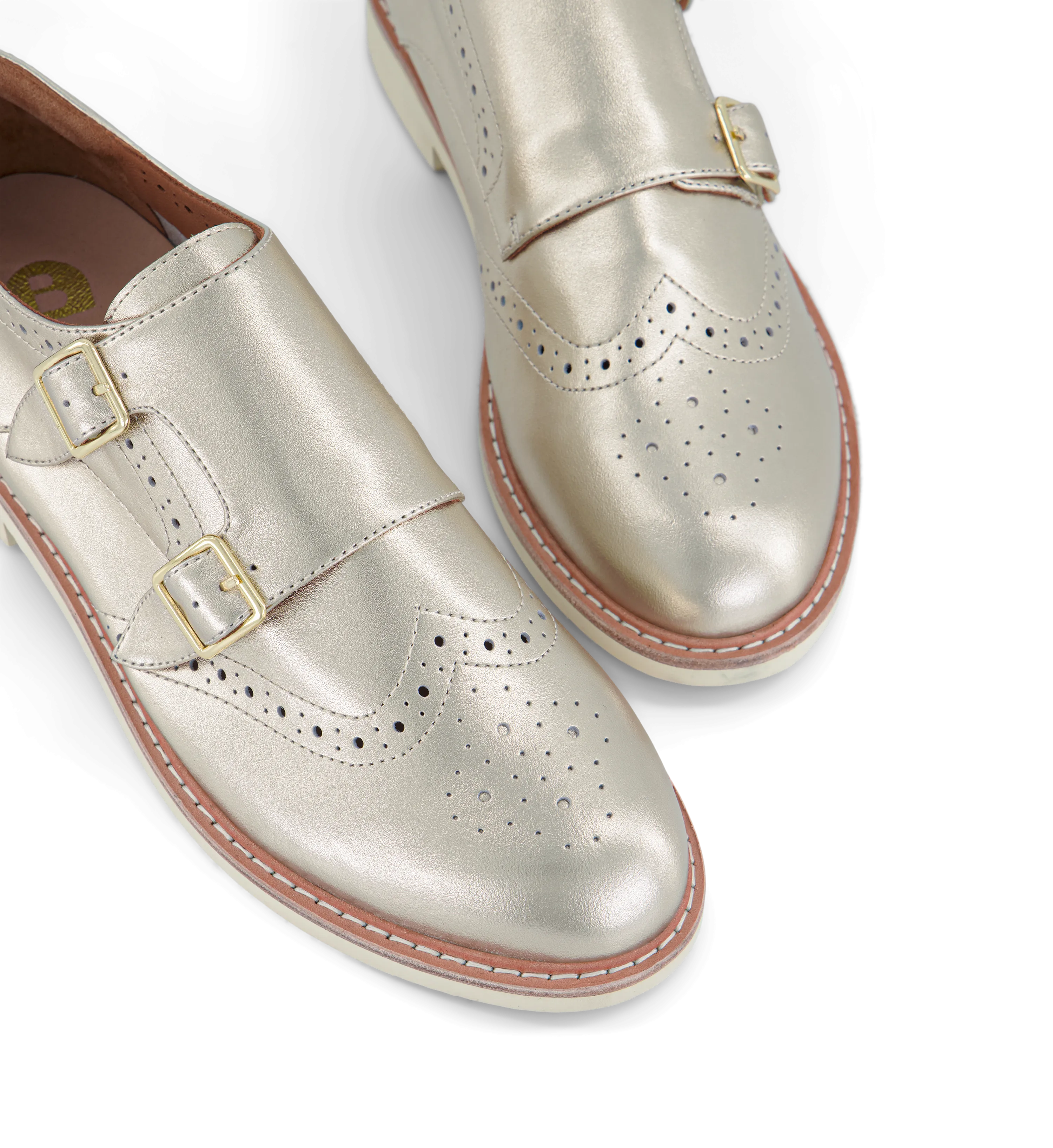 Monklet Soft Gold Leather Monks
