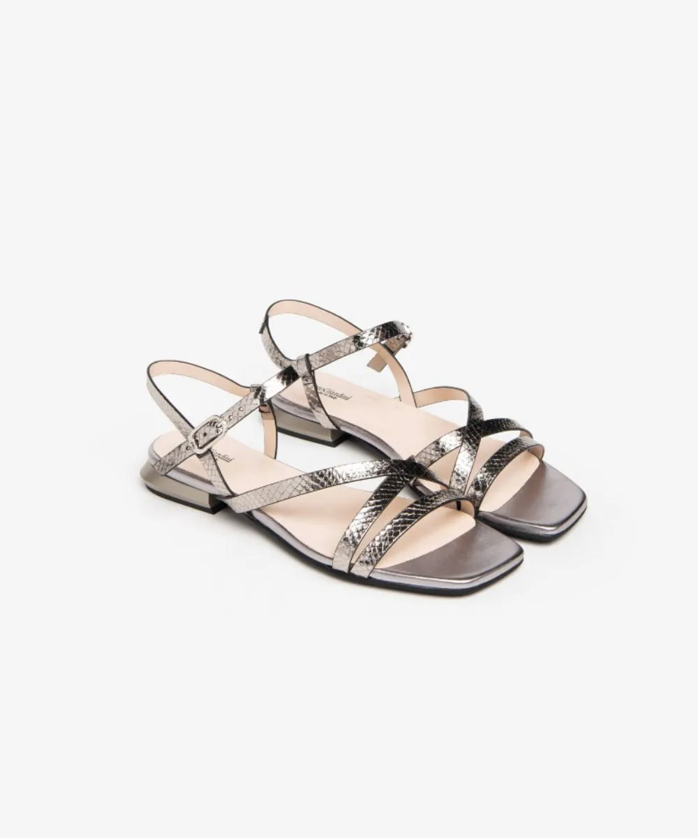 NERO GIARDINI LEATHER BUCKLE SANDALS