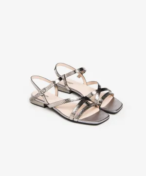 NERO GIARDINI LEATHER BUCKLE SANDALS