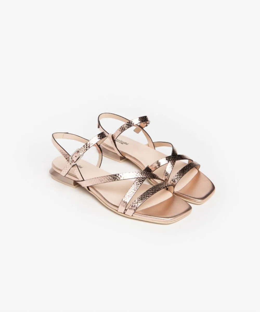NERO GIARDINI LEATHER BUCKLE SANDALS