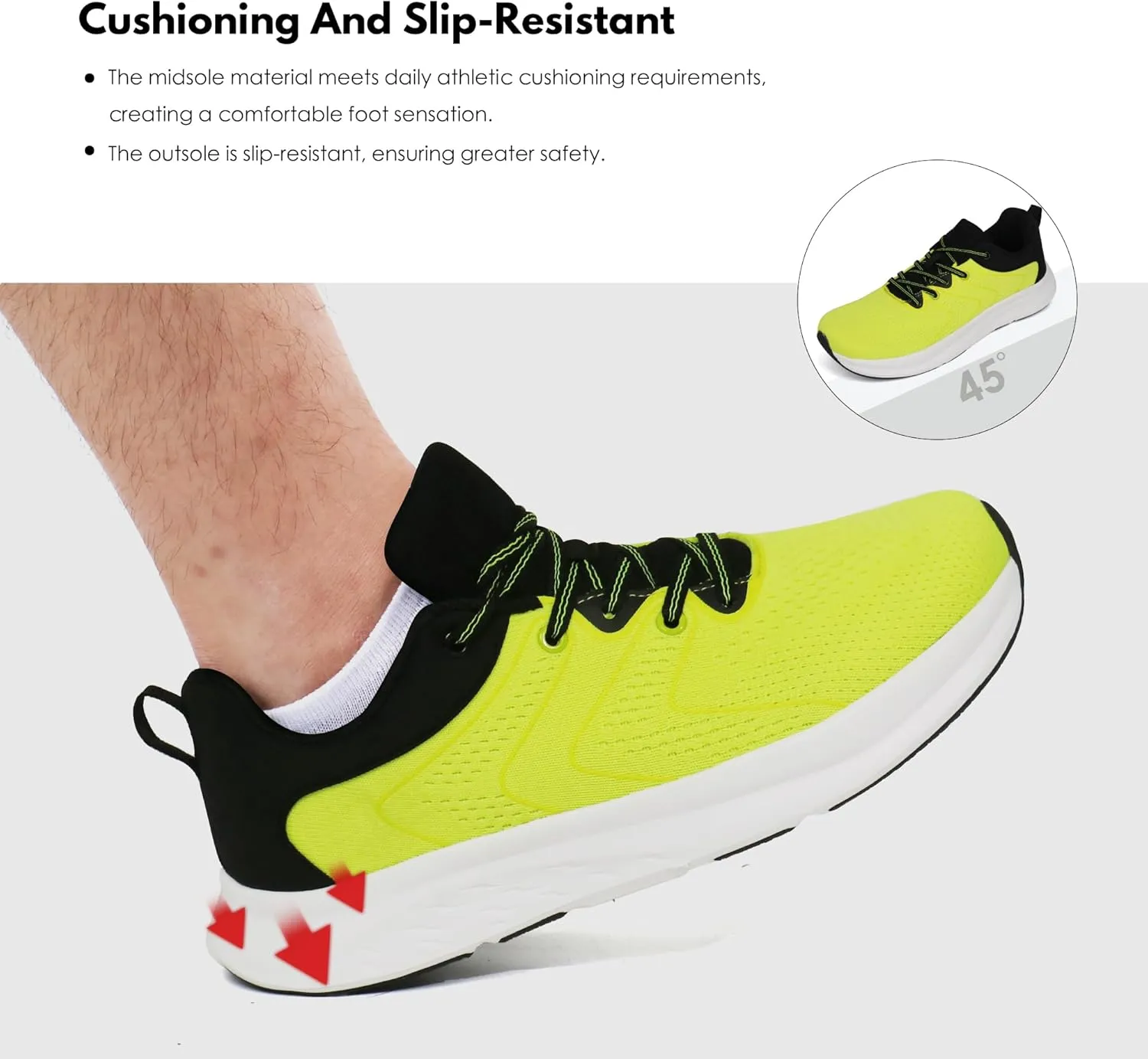 Ortho rest Men Wide Toe Box Shoes Pain Relief Running Shoes Wide Width Sneakers for Ingrown Toenail