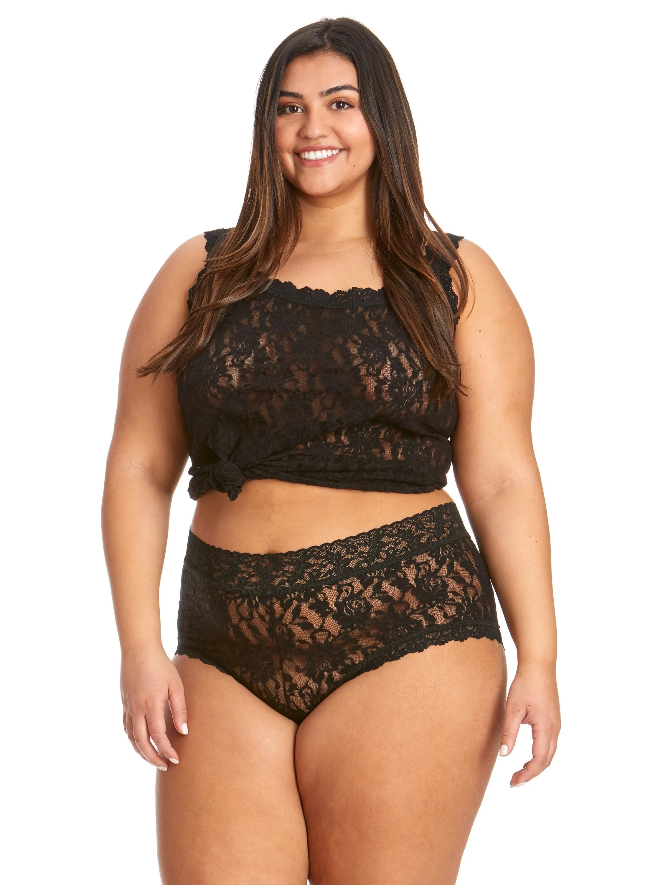 Plus Size Signature Lace Boyshort Black Sale