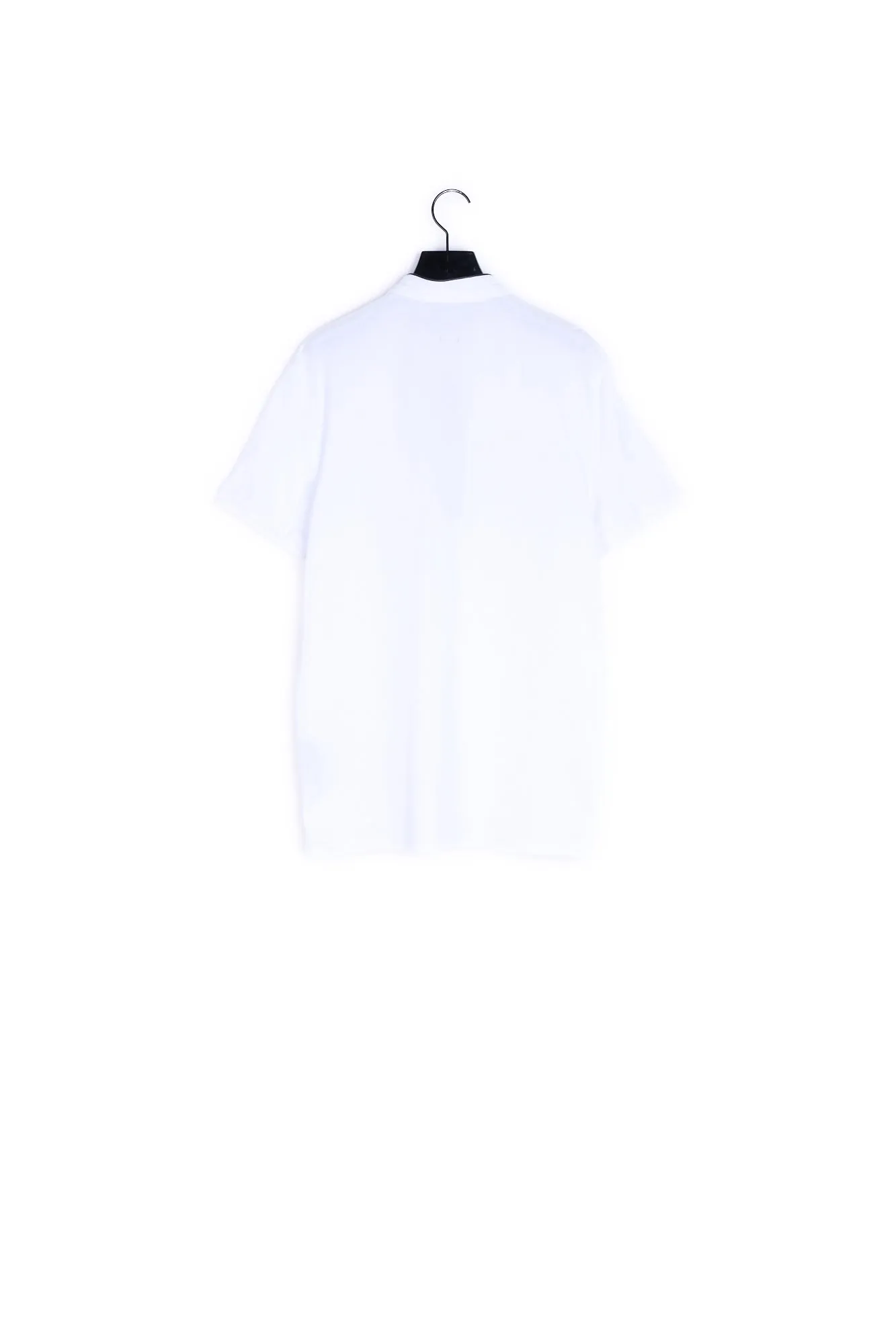 Polo blanc col officier zip logo