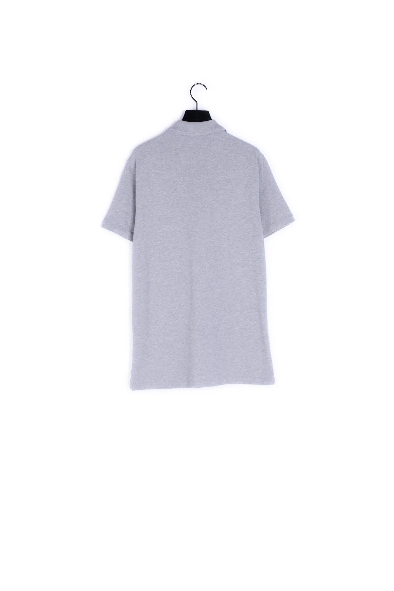 Polo gris col classique à détail brodé