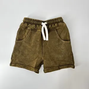 [PRE-ORDER] VINTAGE WASH SHORTS - ARMY GREEN