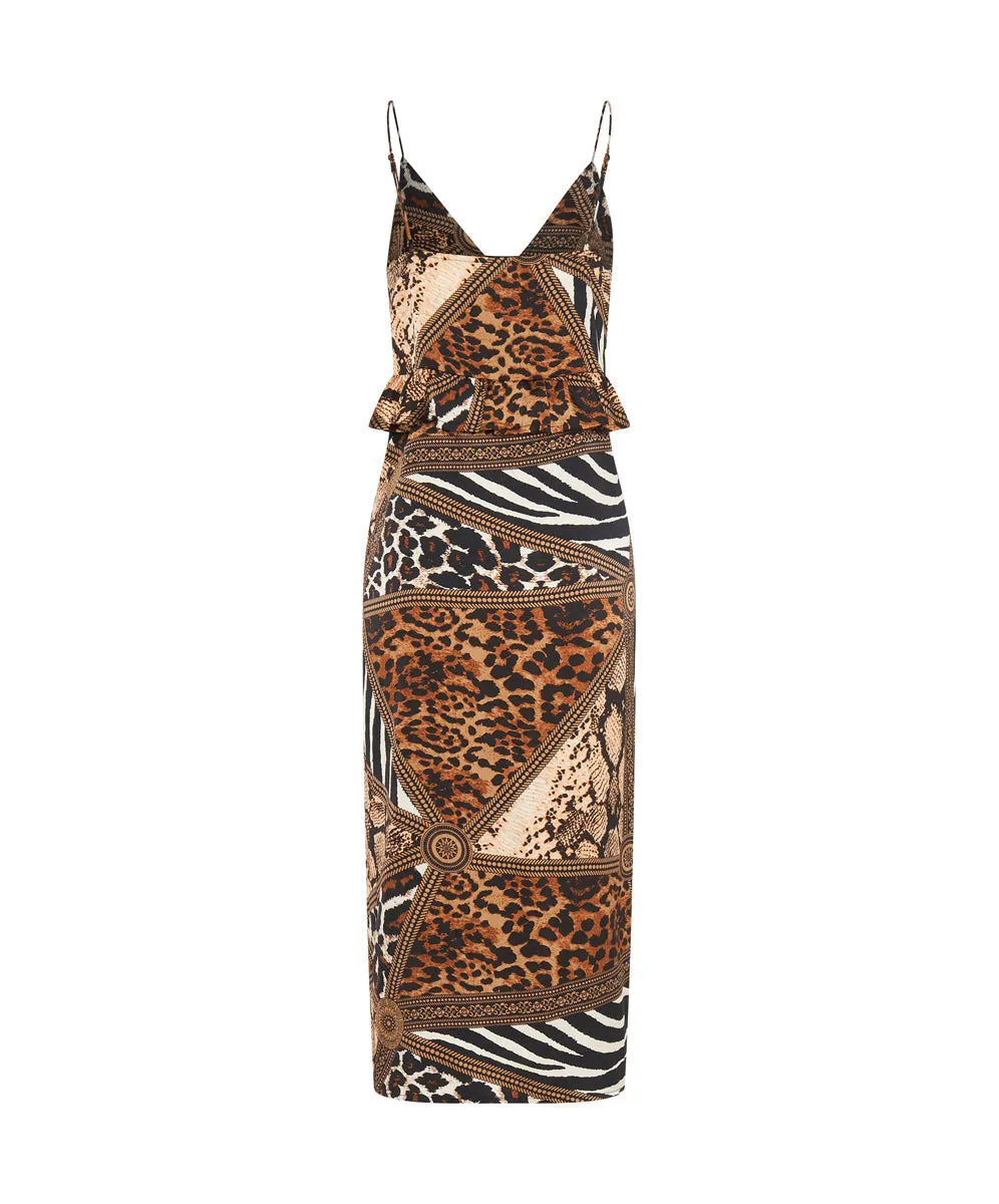 RENDEZVOUS PRINT SLIP DRESS